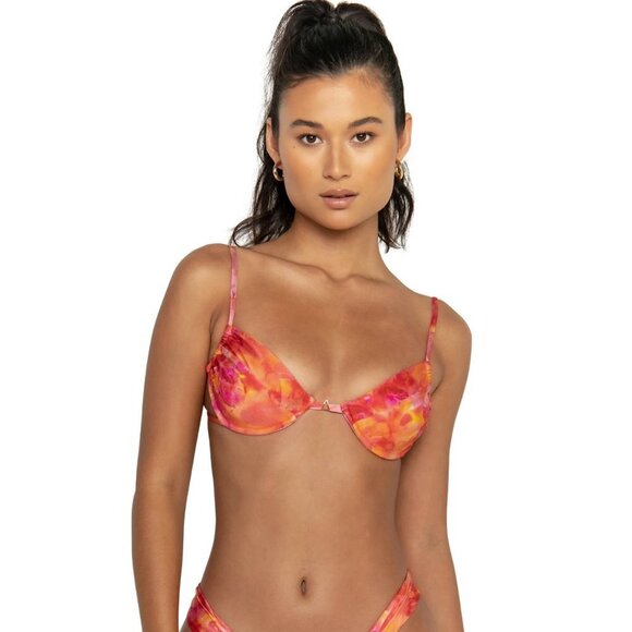 FAE Swim | Sheridan Bikini Rose Print Lift & Sculpt Bralette & G-string Bottom - Picture 1 of 13
